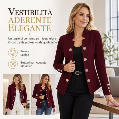 🔥SCONTO DEL 50%! 👚Blazer da donna aderente con colletto alto