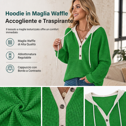 Felpa con cappuccio in maglia oversize da donna