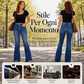 Jeans a zampa stretch a vita alta da donna