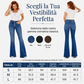 Jeans a zampa stretch a vita alta da donna