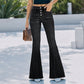 Jeans a zampa stretch a vita alta da donna