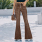 Jeans a zampa stretch a vita alta da donna