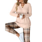 ⏰ Ultimo Giorno di Saldi – SCONTO 50% ✨Set da donna composto da top in maglia e leggings a quadri