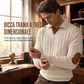 🔥SCONTO DEL 50%! 👔Felpa pullover da uomo casual a tinta unita con colletto