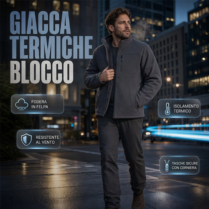 Giacca unisex in pile pesante con zip completa