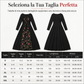 ⏰ Ultimo Giorno di Saldi – SCONTO 50% ✨Abito lungo nero a maniche lunghe, scollo quadrato, corsetto con allacciatura e pannello in rete con ricami floreali