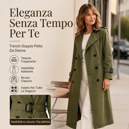 ⏰ Ultimo Giorno di Saldi – SCONTO 50% ✨Trench lungo doppiopetto da donna