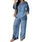 ⏰ Ultimo Giorno di Saldi – SCONTO 50% ✨Set da donna con top a maniche lunghe e pantaloni a gamba larga