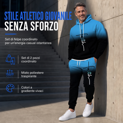 ⏰ Ultimo Giorno di Saldi – SCONTO 50% ✨Completo da uomo con felpa con cappuccio a maniche lunghe e pantaloni, con stampa digitale 3D, tuta sportiva vestibilità comoda per primavera e autunno