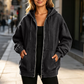 ⏰ Ultimo Giorno di Saldi – SCONTO 50% ✨Giacca di jeans da donna con cappuccio e zip, vestibilità ampia