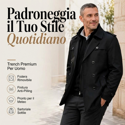 ⏰ Ultimo Giorno di Saldi – SCONTO 50% ✨Trench da uomo con fodera rimovibile