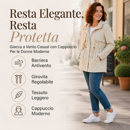 🔥SCONTO DEL 50%! 👚Giacca casual da donna con cappuccio, calda e di lunghezza media