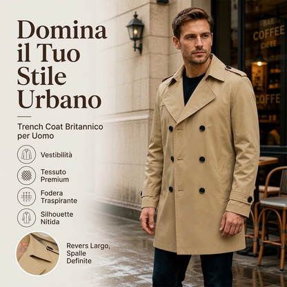 ⏰ Ultimo Giorno di Saldi – SCONTO 50% ✨Trench doppiopetto classico da uomo