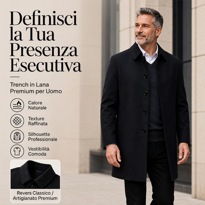 ⏰ Ultimo Giorno di Saldi – SCONTO 50% ✨Trench da uomo a colletto, lunghezza media
