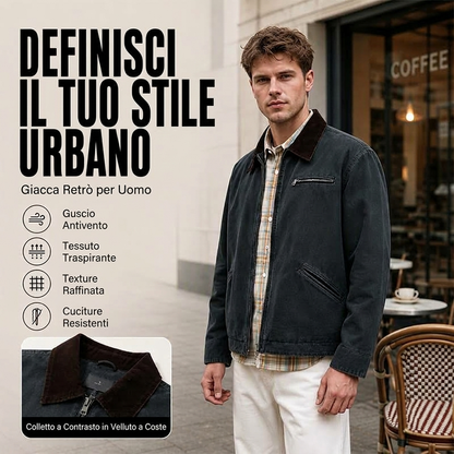 🔥SCONTO DEL 50%! 👔Giacca di jeans casual retrò da uomo