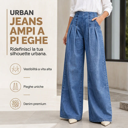🔥SCONTO DEL 50%! 👖Jeans da donna a vita alta e gamba larga