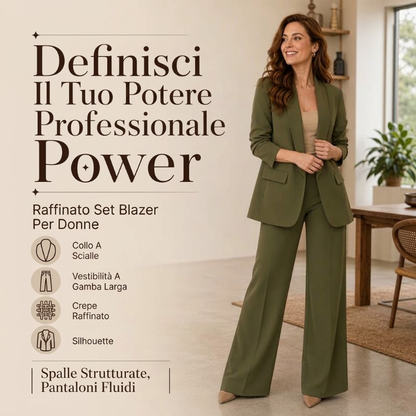 ⏰ Ultimo Giorno di Saldi – SCONTO 50% ✨Set da donna con giacca da tailleur con collo a scialle e pantaloni a gamba larga