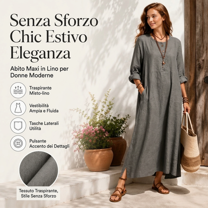 ⏰ Ultimo Giorno di Saldi – SCONTO 50% ✨Abito lungo casual da donna con tasche