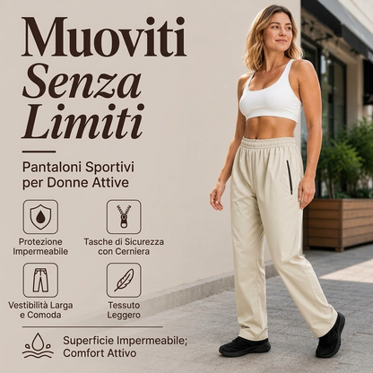 🔥SCONTO DEL 50%! 👖Pantaloni impermeabili da outdoor per donna con tasche con cerniera