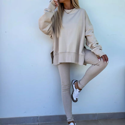 ⏰ Ultimo Giorno di Saldi – SCONTO 50% ✨Set da 2 pezzi donna: felpa a maniche lunghe con stampa e leggings