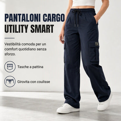🔥SCONTO DEL 50%! 👖Pantaloni cargo da donna a gamba dritta, vestibilità comoda, vita elastica con coulisse e tasche laterali multifunzione