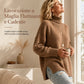 🔥SCONTO DEL 50%! 👚Maglione da donna a collo alto, in maglia, vestibilità ampia