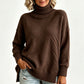 🔥SCONTO DEL 50%! 👚Maglione da donna a collo alto, in maglia, vestibilità ampia