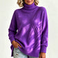 🔥SCONTO DEL 50%! 👚Maglione da donna a collo alto, in maglia, vestibilità ampia