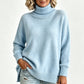 🔥SCONTO DEL 50%! 👚Maglione da donna a collo alto, in maglia, vestibilità ampia