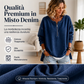 ⏰ Ultimo Giorno di Saldi – SCONTO 50% ✨Pull in denim da donna a maniche lunghe e mezza cerniera