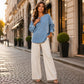 ⏰ Ultimo Giorno di Saldi – SCONTO 50% ✨Pull in denim da donna a maniche lunghe e mezza cerniera