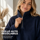 🔥SCONTO DEL 50%! 👚Donna Casual Confortevole Maglione con Zip a Quarti