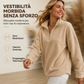 🔥SCONTO DEL 50%! 👚Donna Casual Confortevole Maglione con Zip a Quarti