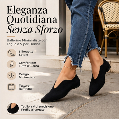 🔥SCONTO DEL 50%! 👠Scarpe basse da donna eleganti con punta a fiaschetto e taglio a V