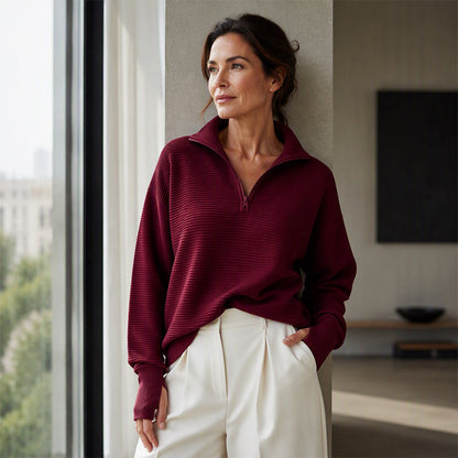 ⏰ Ultimo Giorno di Saldi – SCONTO 50% ✨Maglione Pullover da Donna con Zip Quarto