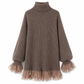 ⏰ Ultimo Giorno di Saldi – SCONTO 50% ✨Abito in maglia oversize dal collo a barchetta con finiture in tulle a balze