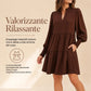 Abito corto scollo a V con balze a strati da donna