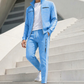 ⏰ Ultimo Giorno di Saldi – SCONTO 50% ✨Completo da uomo con giacca a zip intera e pantaloni, stampa geometrica