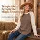 Maglione da donna western da ranch, a maniche lunghe raglan, in tessuto waffle testurizzato con orlo curvo