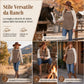 Maglione da donna western da ranch, a maniche lunghe raglan, in tessuto waffle testurizzato con orlo curvo