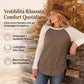 Maglione da donna western da ranch, a maniche lunghe raglan, in tessuto waffle testurizzato con orlo curvo