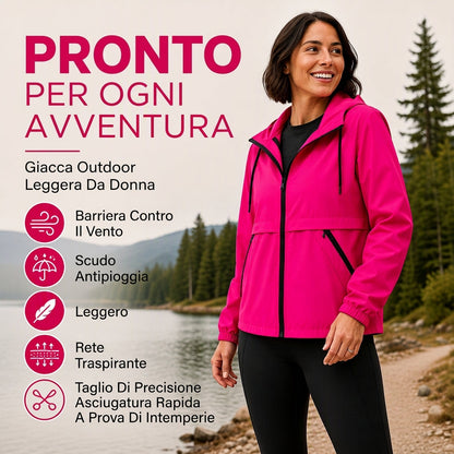 🔥SCONTO DEL 50%! 👚Giacca da donna outdoor antivento con cappuccio