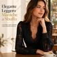 🔥SCONTO DEL 50%! 👚Top femminile con scollo a V profondo, maniche lunghe e pizzo