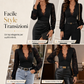 🔥SCONTO DEL 50%! 👚Top femminile con scollo a V profondo, maniche lunghe e pizzo