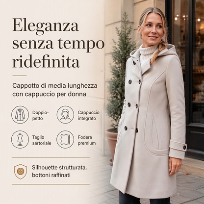 ⏰ Ultimo Giorno di Saldi – SCONTO 50% ✨Cappotto corto da donna a doppio petto con cappuccio