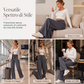 Pantaloni casual da donna a gamba larga con coulisse e vita elastica