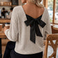 ⏰ Ultimo Giorno di Saldi – SCONTO 50% ✨Maglione da donna a scollo V con elegante fiocco sul retro