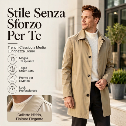 ⏰ Ultimo Giorno di Saldi – SCONTO 50% ✨Cappotto maschile minimal monopezzo a mezza lunghezza