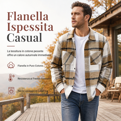 ⏰ Ultimo Giorno di Saldi – SCONTO 50% ✨Camicia casual in flanella a quadri da uomo