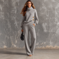 ⏰ Ultimo Giorno di Saldi – SCONTO 50% ✨Set donna maglia collo alto in maglia e pantaloni a gamba larga